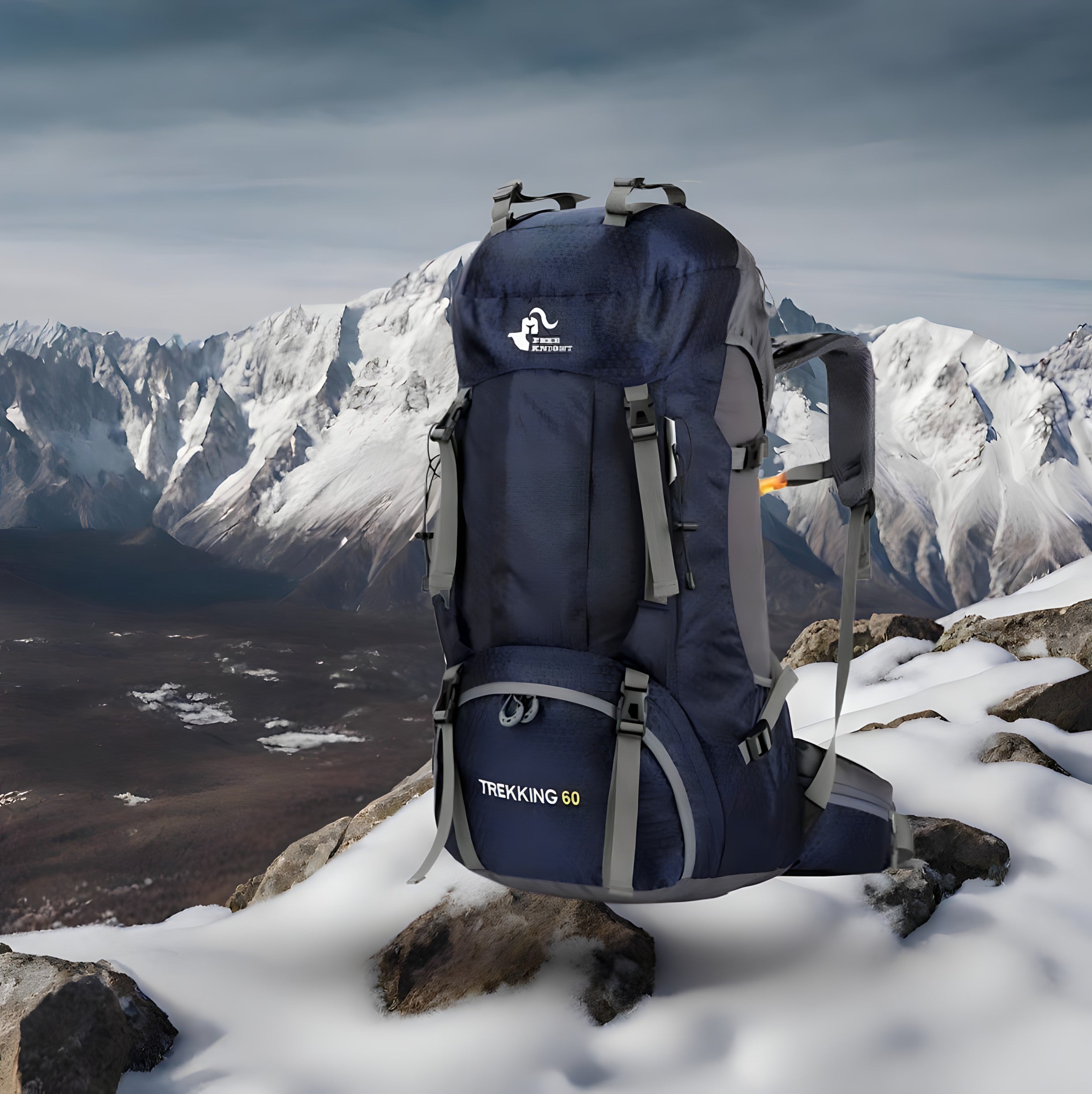 Sac a Dos Randonnee 60L Leger et Impermeable pour Randonnee en Montagne Sauvage Evasion