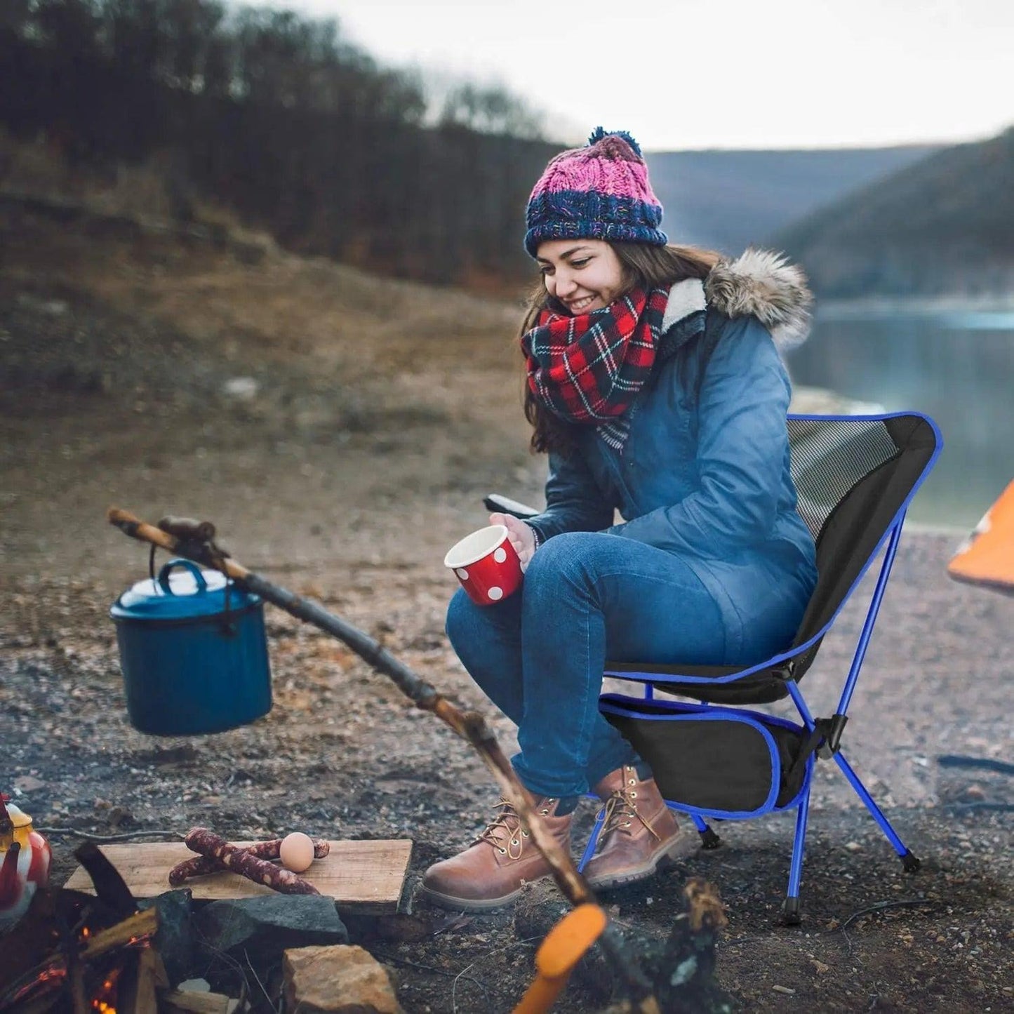 Chaise-pliante-camping-unisexe-pour-détente-en-nature